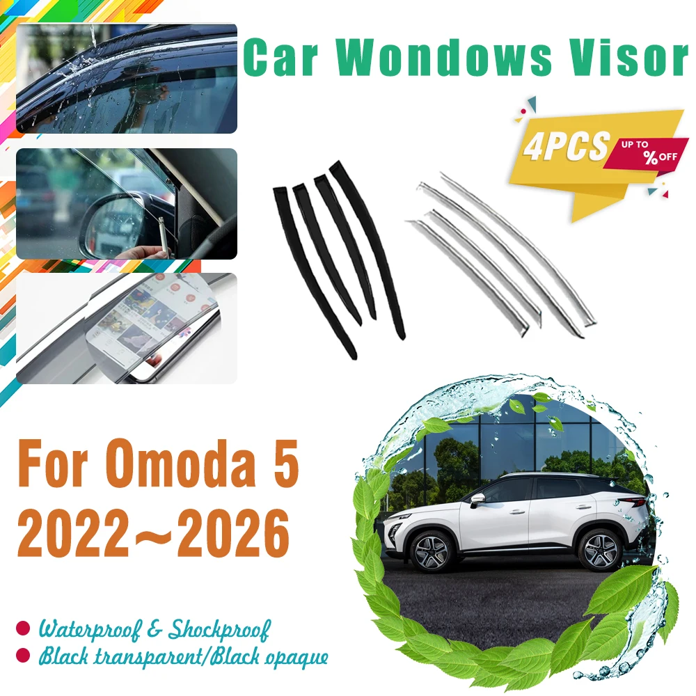 

Car Windshield Trims For Chirey Chery Omoda 5 C5 E5 Fownix FX 2022~2026 Window Visors Rain Guard Weathershields Auto Accessories