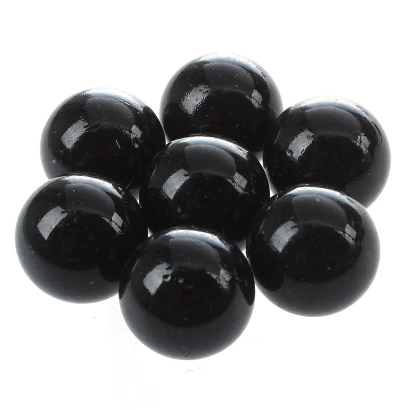 20 Pcs Marbles 16Mm Glass Marbles Knicker Glass Balls Decoration Color Nuggets Toy Black