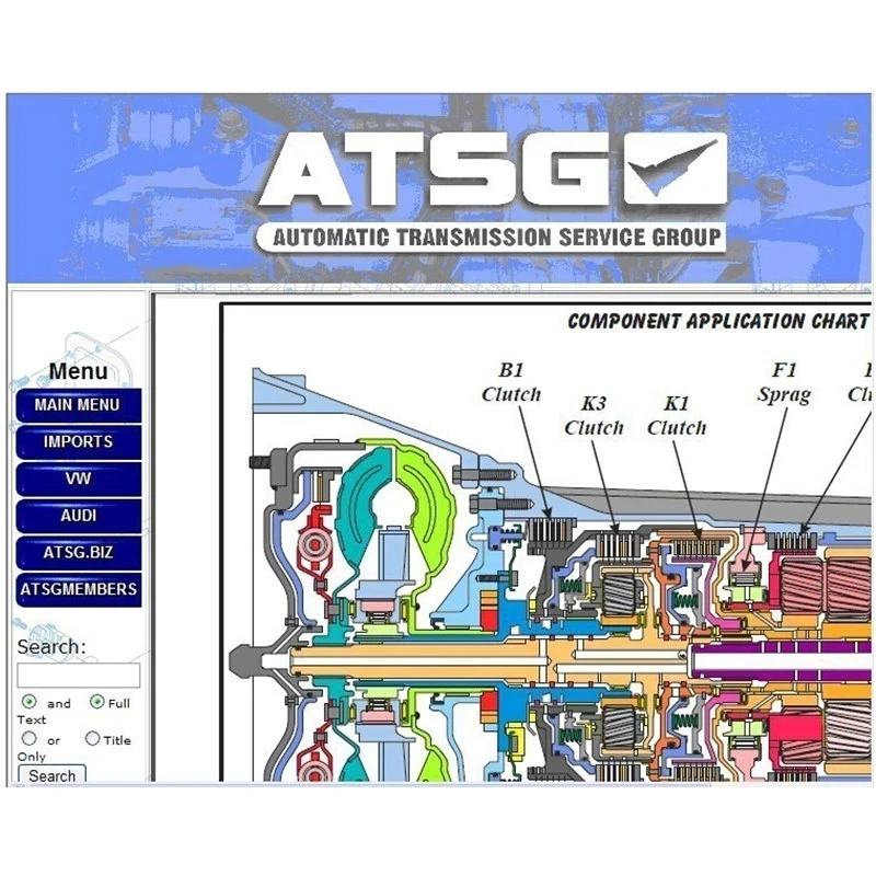 

Newest Automatic Transmissions Service Group Repair Information ATSG Auto Repair Software Manual Diagnostics English