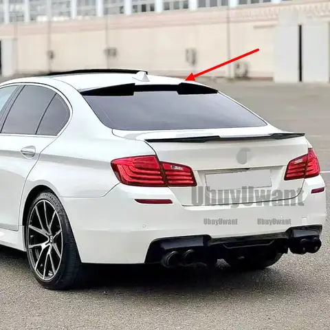 BMW F10 5 시리즈 스포일러 528i 535i 550i 2011-2017 ABS 플라스틱 프라이머 컬러 뒷 창 지붕 스포일러 자동차 액세서리