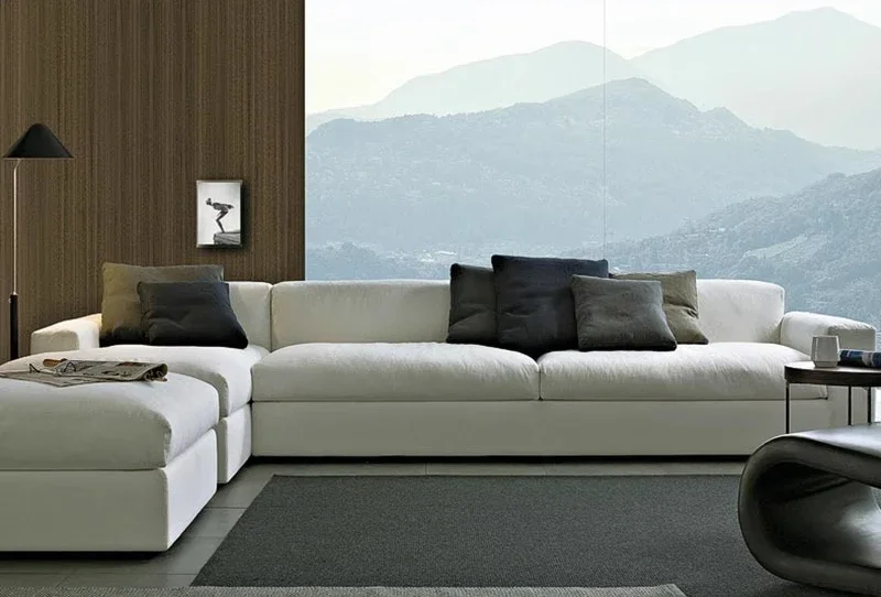 Sofa simple modern size apartment four people corner down sofa
