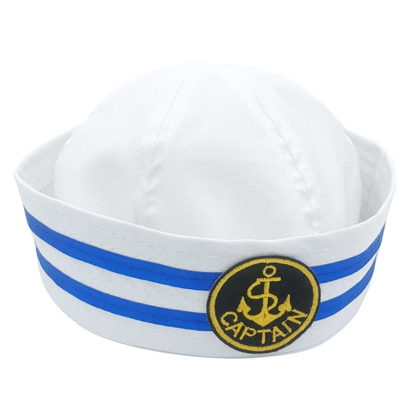 Fashion Navy Sailor Hat All-match Men Women Hat Casual Stylish Uniform Roll Up Brim Hat Ladies for Beach Summer