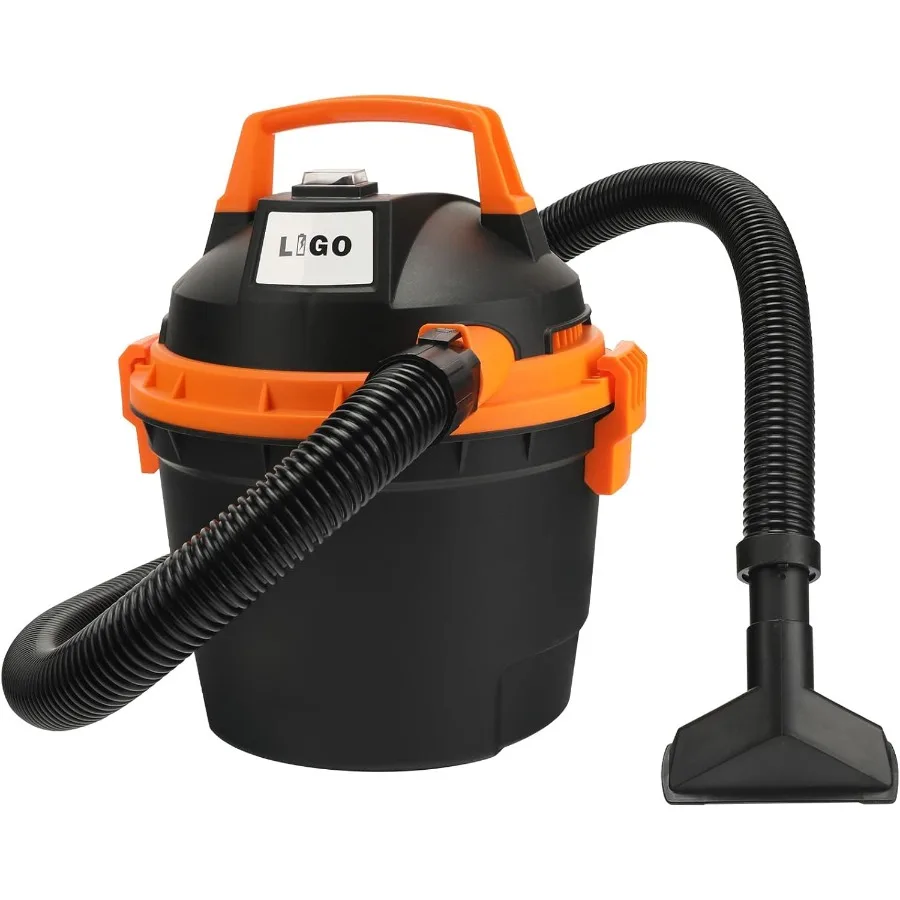 

Handheld Wet and Dry Shop Vacuum 2.11 Gallon 2HP with Accessories for Garage Home Pet Use Black Durable Plastic