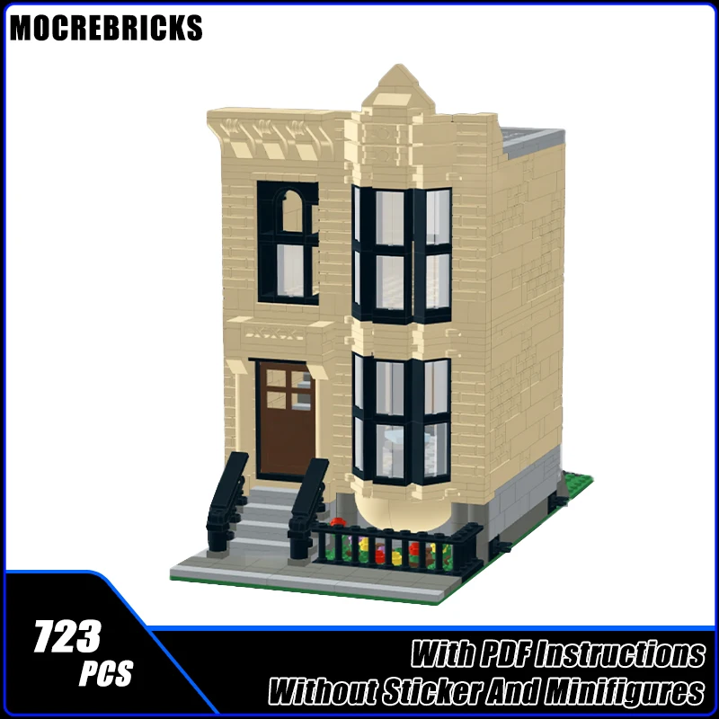 MOC Urban Street View Modular House Architecture Sets Creative Building Blocks Model DIY Technology Bricks Toys Kid's Xmas Gifts