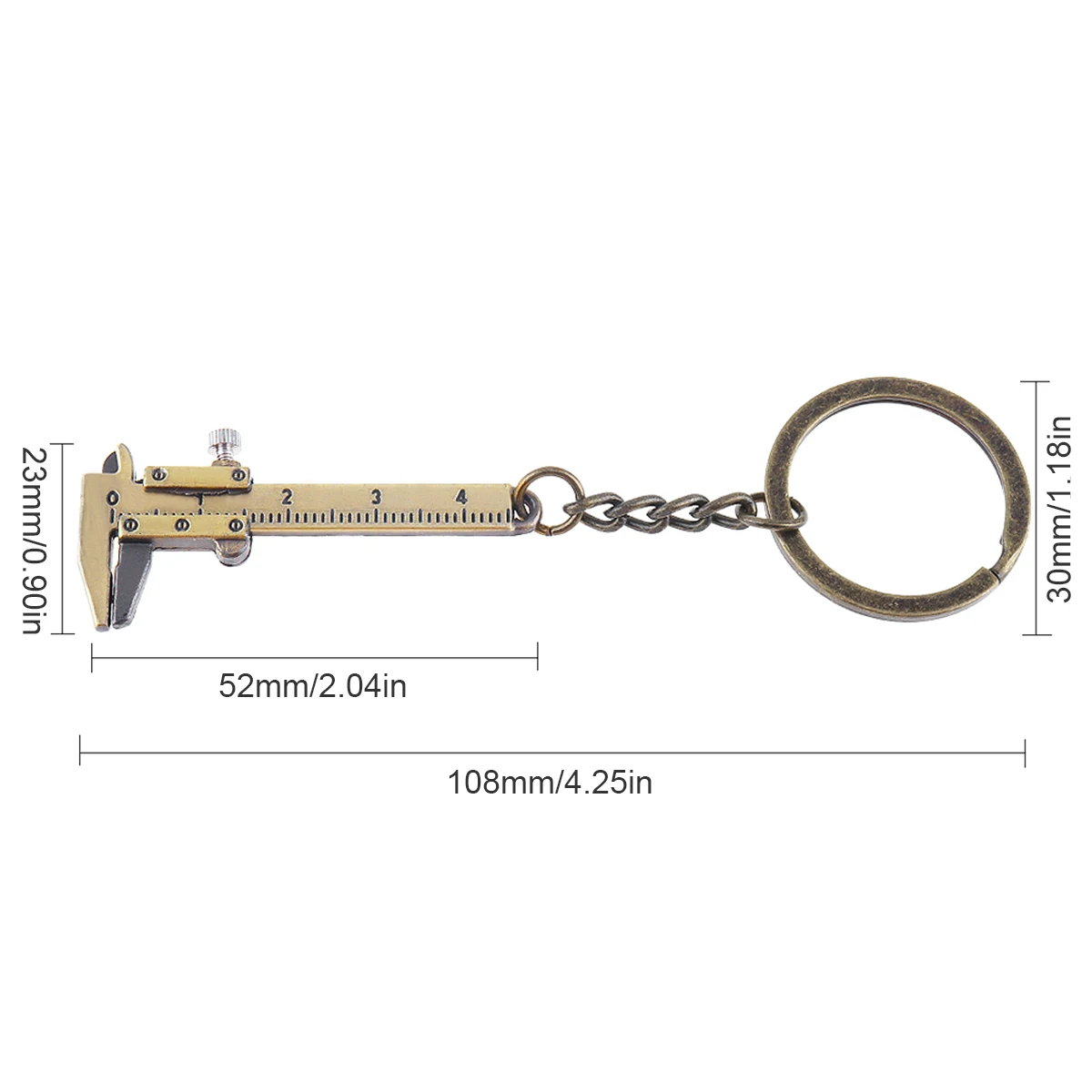 0-40mm Portable Mini Zinc Alloy Vernier Caliper with Chain Keychain and 1mm Accuracy for Measurement