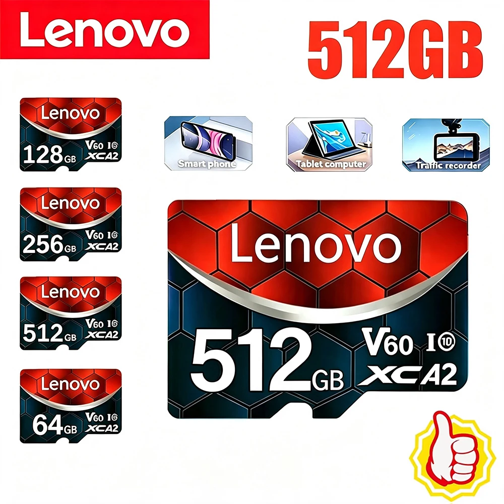Lenovo High Speed Expansion Mobile Phone Memory Card 128GB Micro SD Card 64GB Mini SD Card 512GB TF SD Card 256GB For Camera