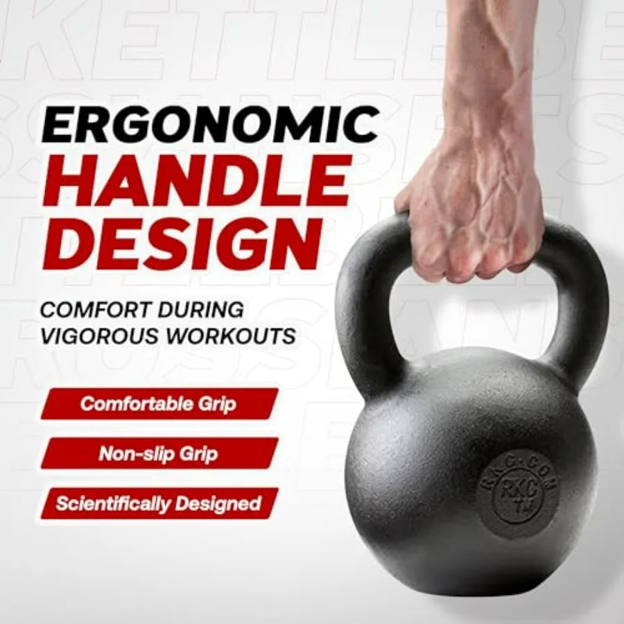 مجموعات Kettlebell الروسية بمقبض مريح لتدريب القوة الفعالة وتدريبات القلب الآمنة في المنزل مثالية للعضلات