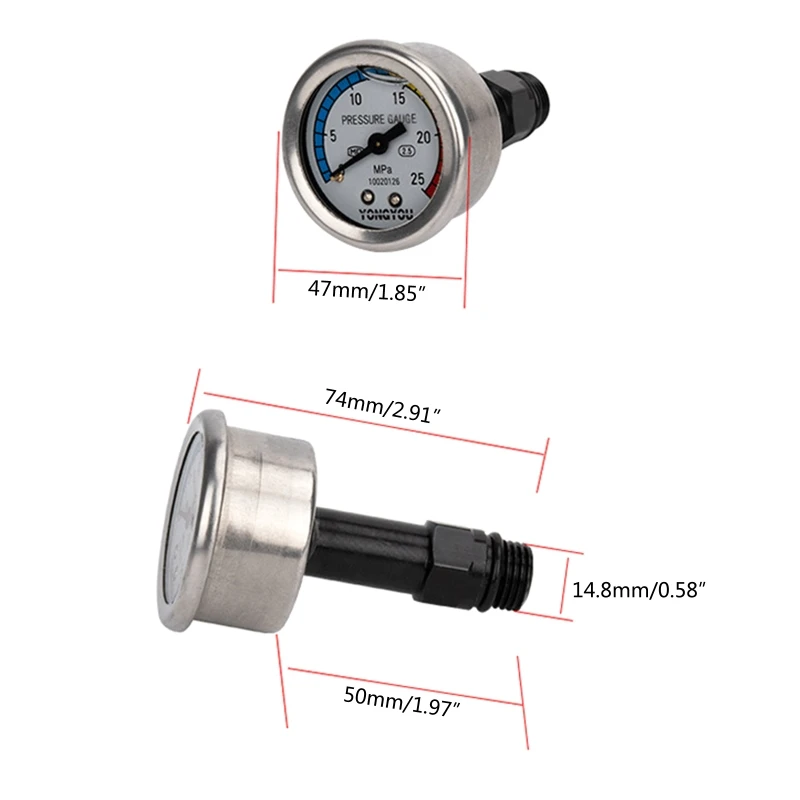 Water Accessories Water Pumps Car Wash Pressure Gauge 2.5-25Mpa High Pressure Washer Washer Cleaning Machine