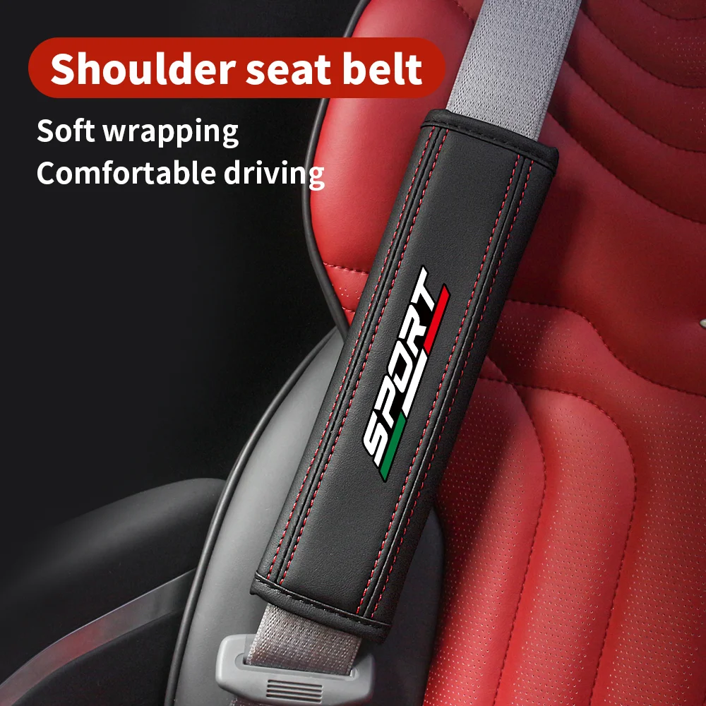 Tri Colors Sport Italy Flag Car Safety Seat Belt Protection Shoulder Pad Covers For Lancia Ypsilon Delta Phedra STRATOS Y