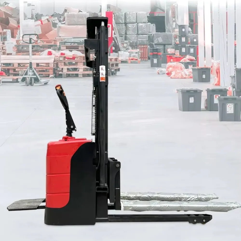 1.5 Ton Full Electric Stand-on Stacker Battery Powered Pallet Stacker Forklift Small Lift Truck for Warehouse