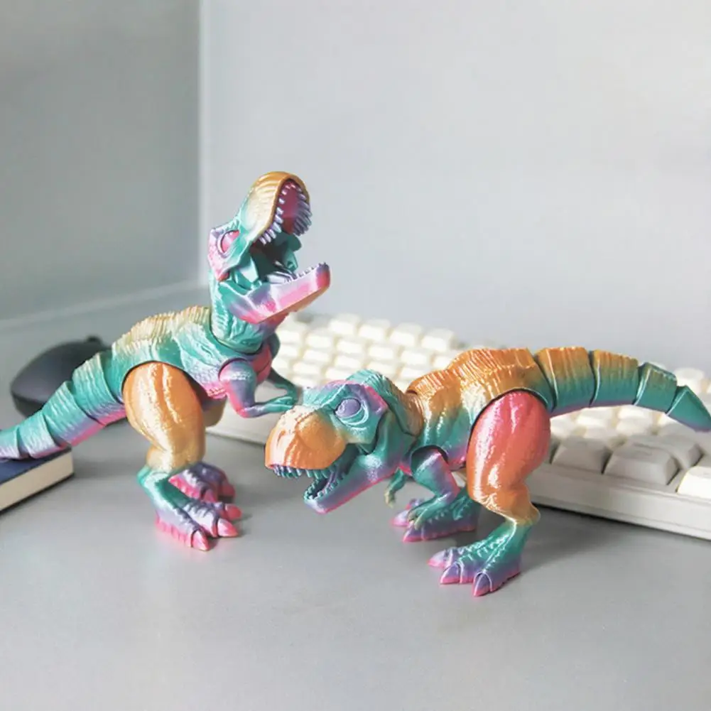 3D Printed Dinosaur Toy With Movable Joints Stress Relief Toy Realistic Pocket-Sized Calming Fidget Gift For Kids Adults