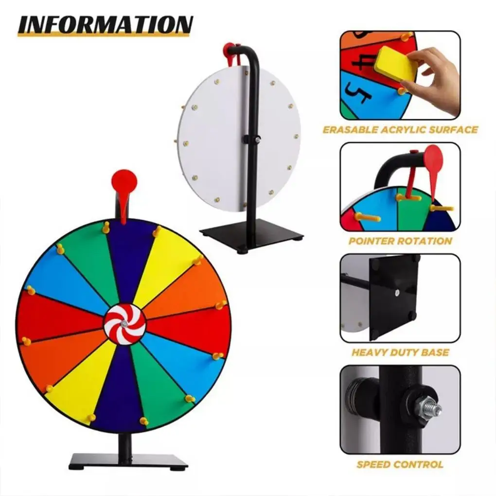 Spin Wheel With Stand Enjoy Creative Customization Anywhere Fun And Fair Game Tabletop Roulette Spin