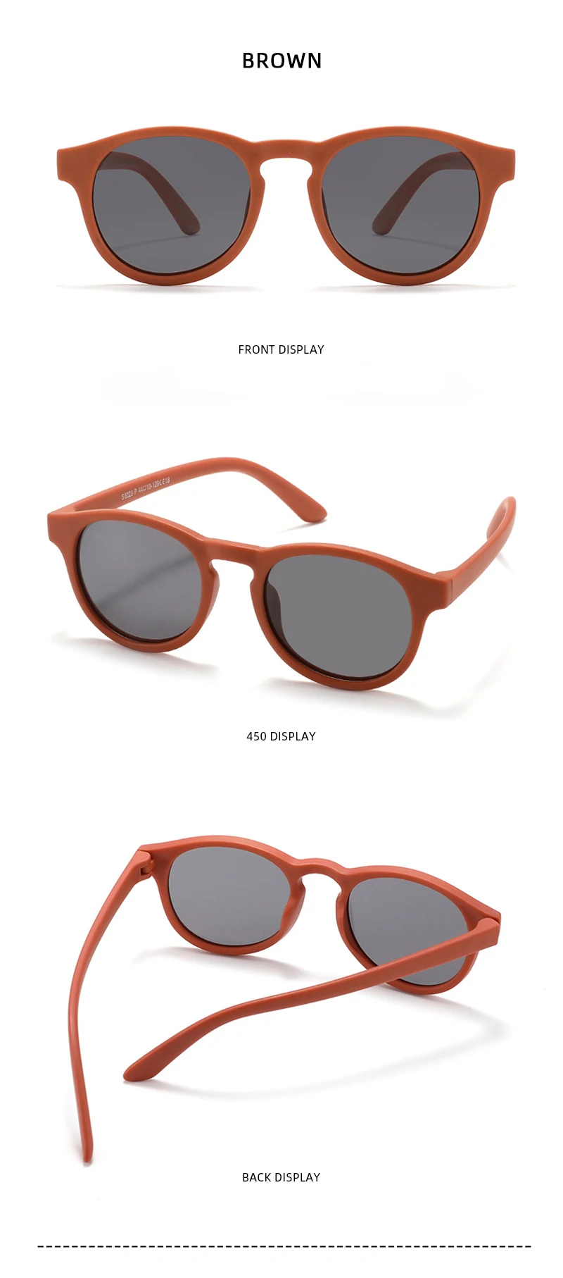 Neue Mode Runde Polarisierte Kinder Sonnenbrille Jungen Mädchen Leichte Silikon Sonnenschirm Outdoor Anti Glare Kinder Brille – Detail 7
