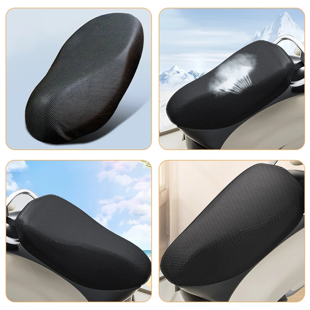 

Universal Fit Motorcycle Seat Cushion Cover Uv Shield Dirt-Resistant Polyester Material for Electric Scooter Bike Mesh Protector