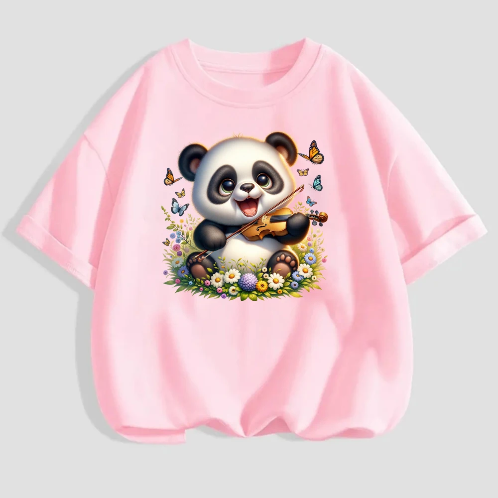 15 سنتيمتر الاطفال مضحك الكمان الباندا الحيوان الحديد على DTF نقل الحرارة ملصق Diy بها بنفسك تي شيرت الحديد على نقل بقع طباعة الشارات #4