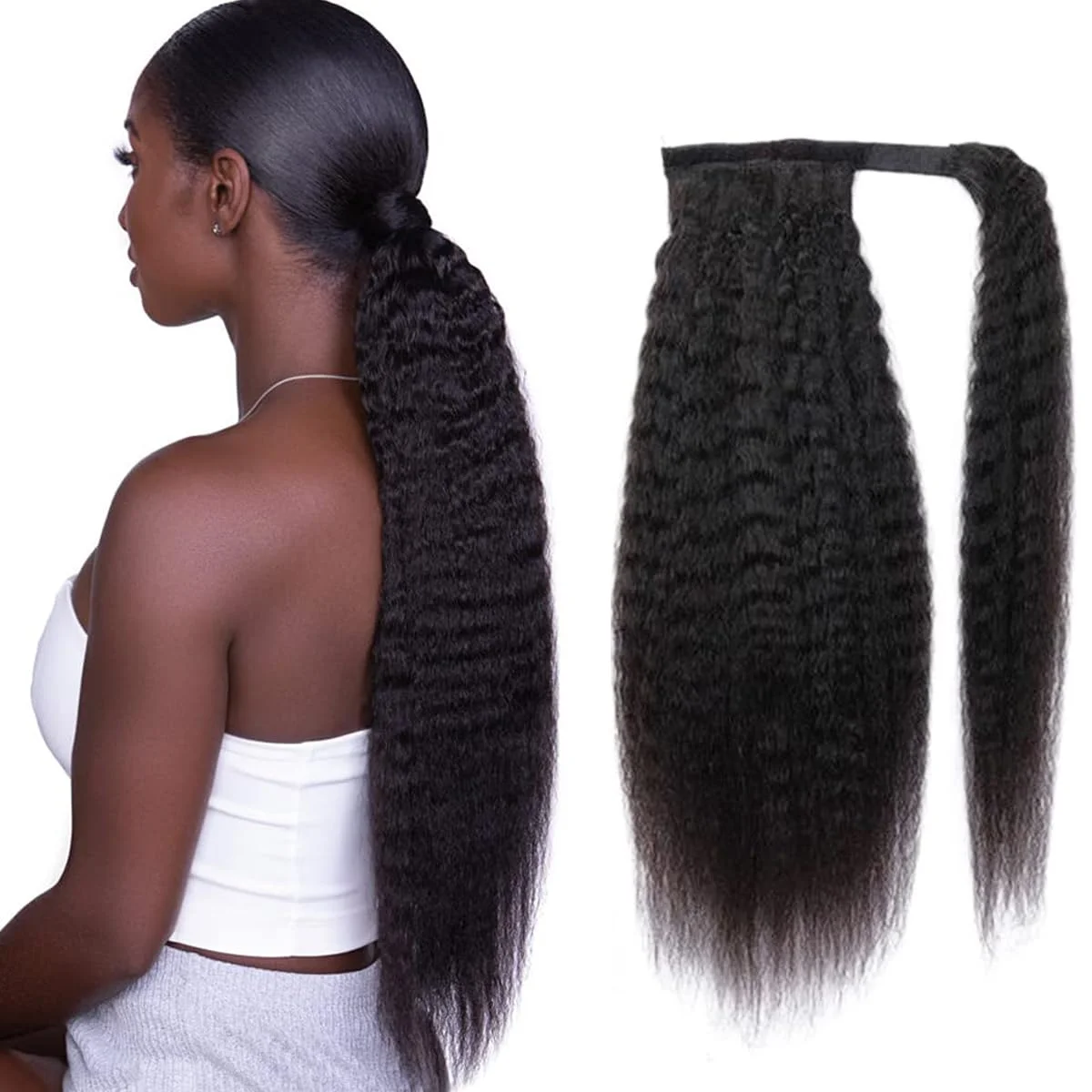 26inch-kinky-straight-human-hair-ponytail-extensions-natural-black-wrapped-around-brazilian-real-human-hair-ponytail-hairpiece
