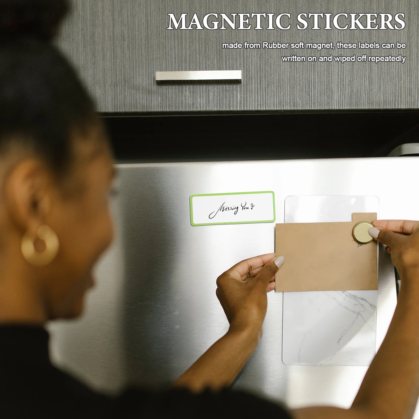 

54pcs Erasable Magnetic Labels Name Tags 8x3cm Soft Rubber Full Backing Reusable Classroom Office Notice Board Magnets Shelf