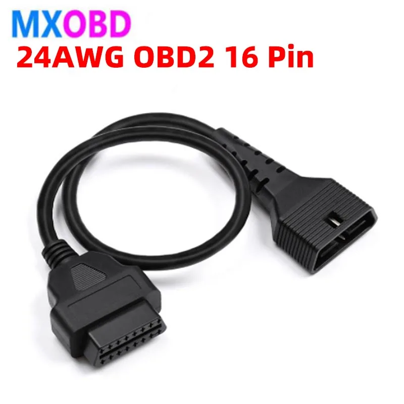 100CM Car OBD II OBD2 16 Pin Male to Female Extension Cable Car Diagnostic Extender Cord Adapter for Pro3/Launch/ELM327