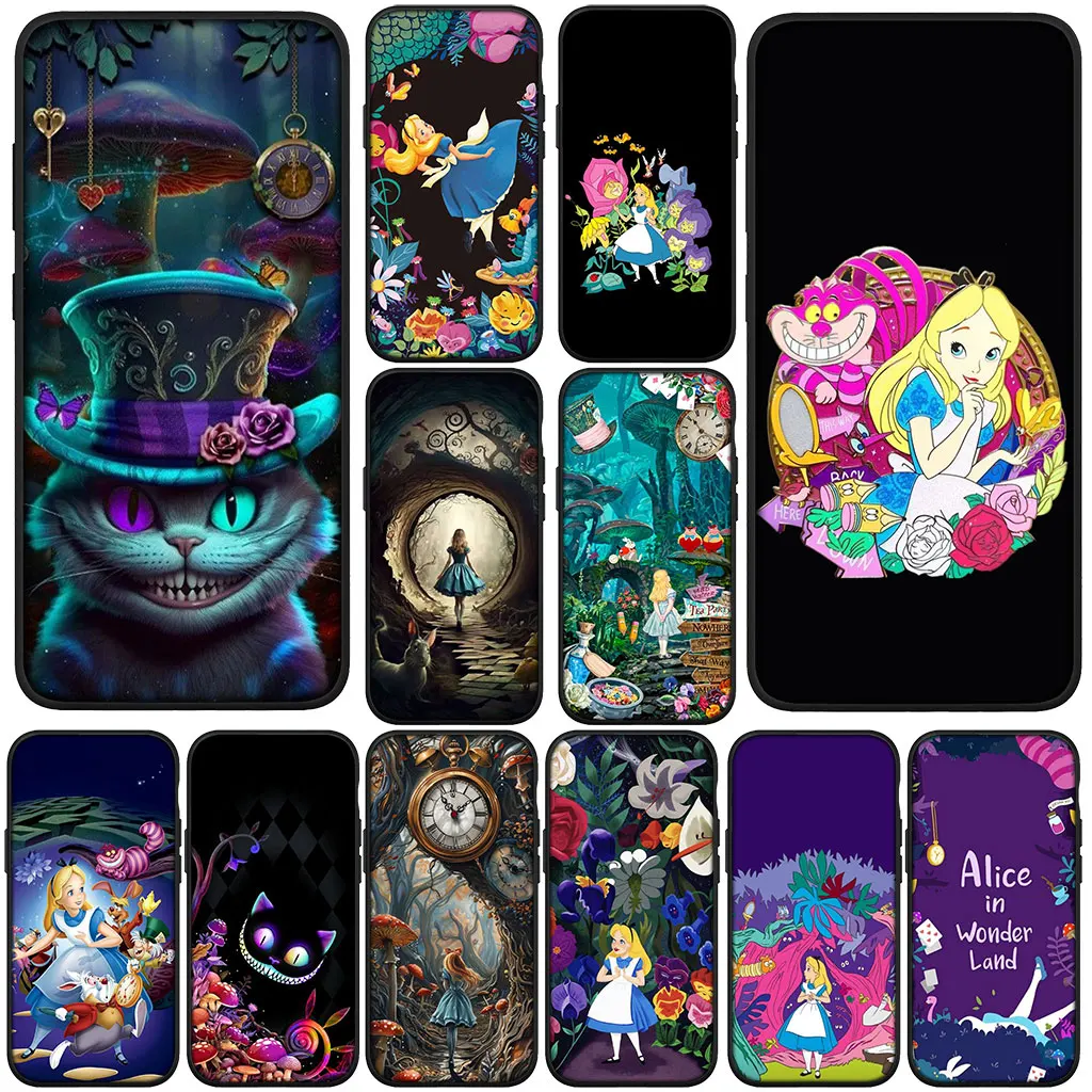 Чехол для телефона Samsung Galaxy A56 A26 A36 A10 A20 A30 A31 A32 A50 A51 A52 A53 A33 A12 A14 Чехол Алиса в стране чудес Чехол с котом