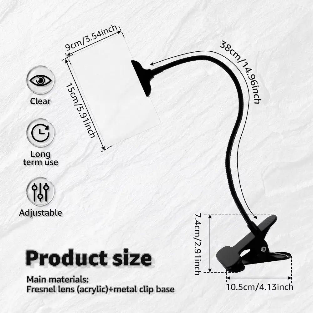 

Adjustable Magnifying Glass with Clip Gooseneck Clip 5X Optical Lens 5X Magnifier 5X High-definition Magnifies Flexible