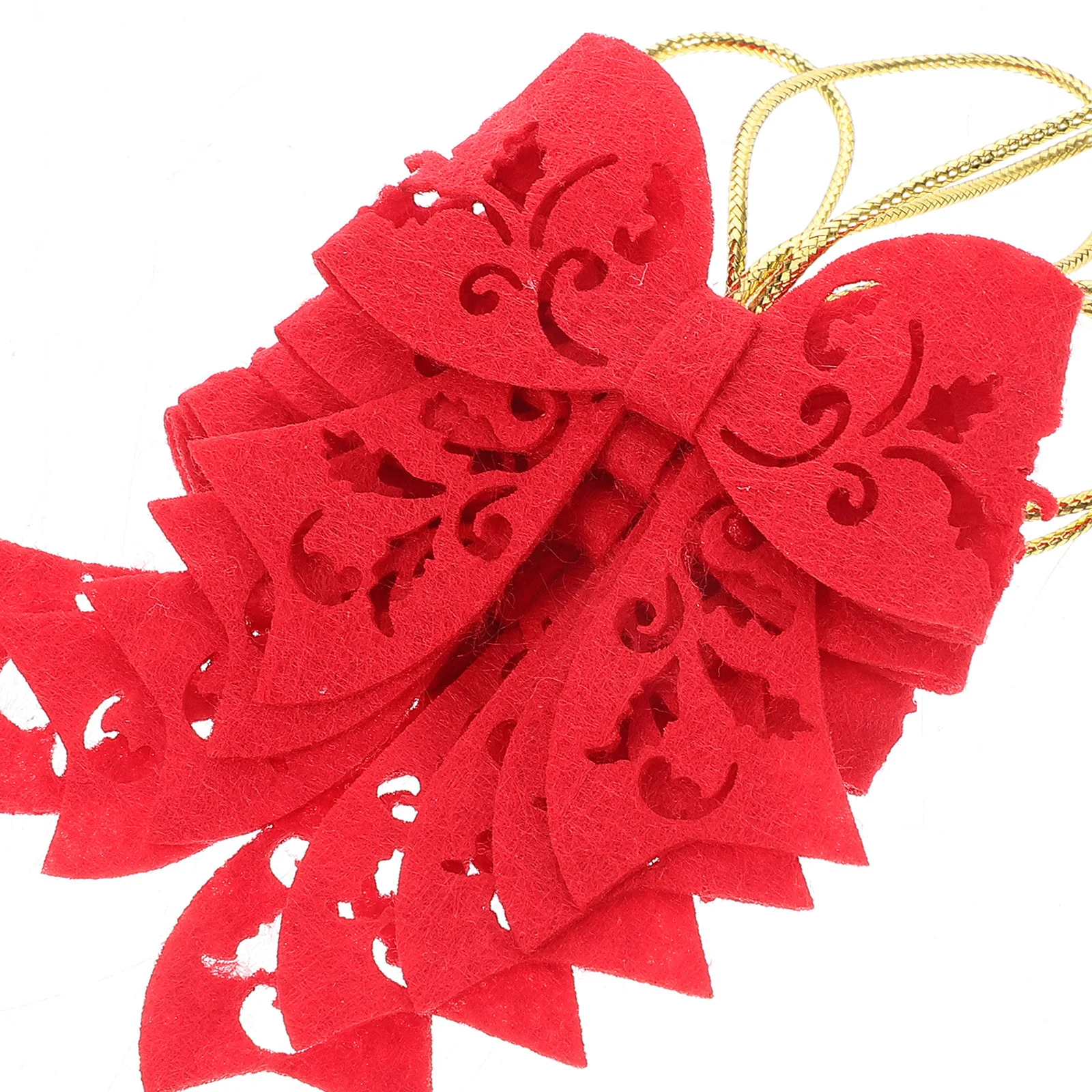5 قطع من أقواس حمراء لزينة شجرة العطلات، تصميم فريد من نوعه من القطن، استخدام متعدد الاستخدامات، سهل التعليق، أناقة مصنوعة