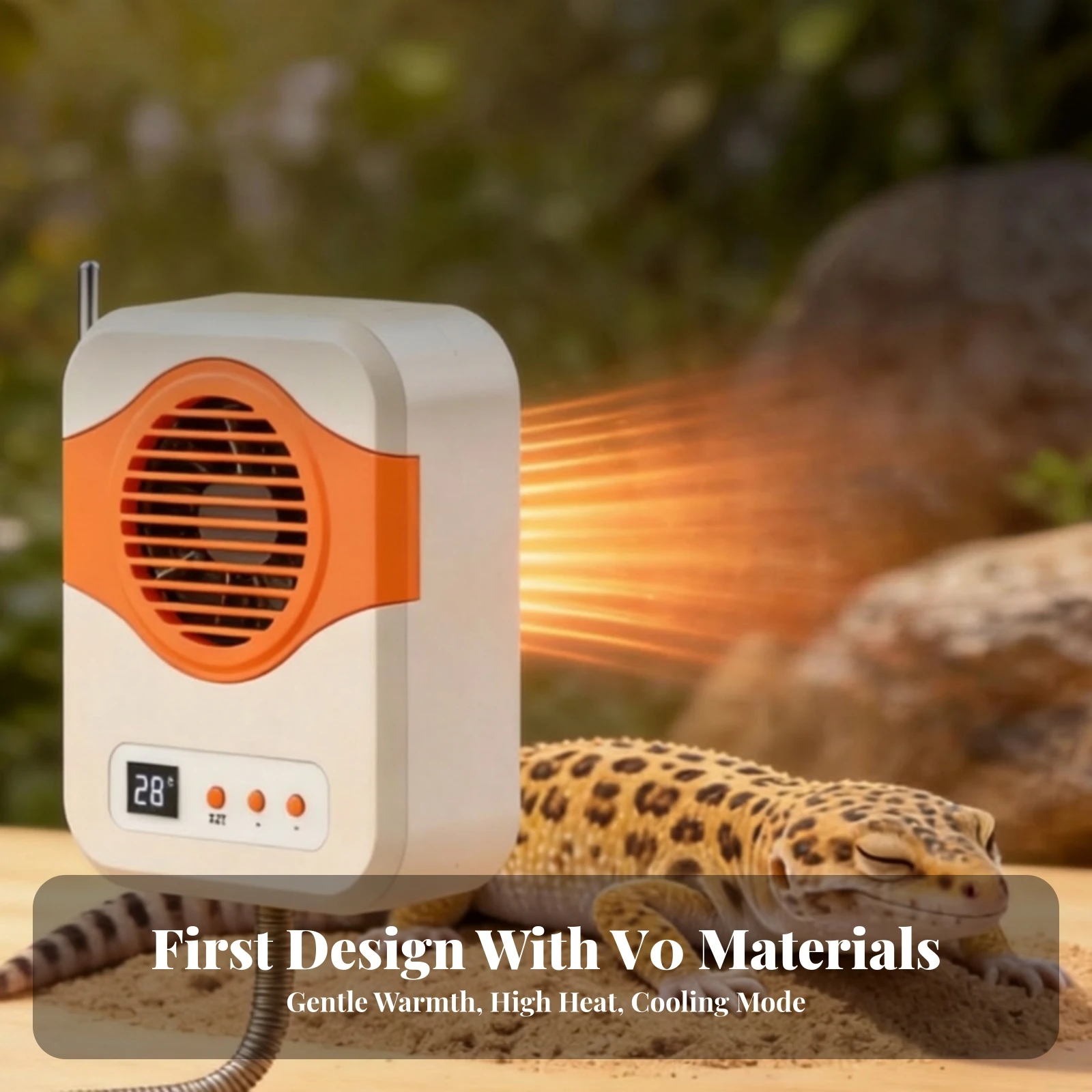 Pet Terrarium Heater Compact Reptile Habitat Heater with Switchable Warm and Cool Air for Small Enclosure