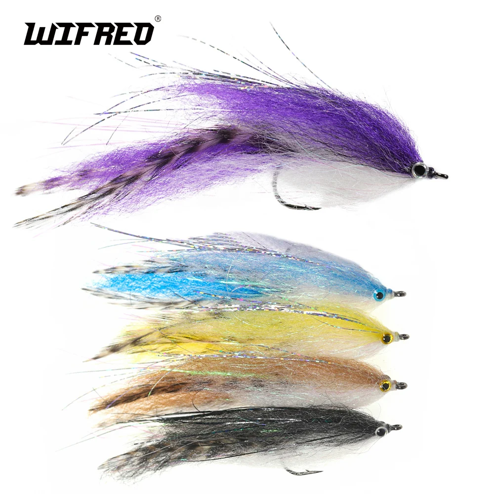 Wifreo Saltwater Streamer Fly Flash Tinsel EP Baitfish Fishing Flies Salmon Bass Pike Trout Fishing Artificial Lure Baits