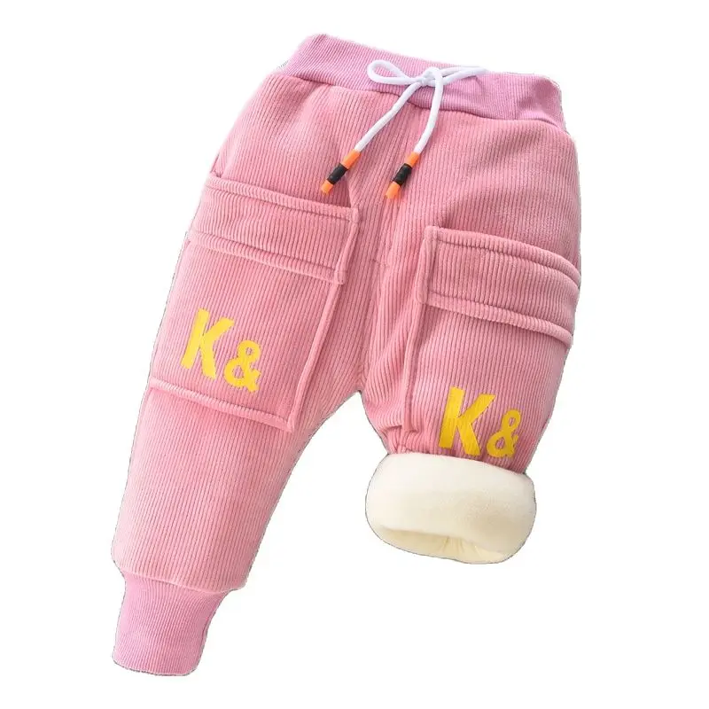 2023 High Quality Thick Warm Winter Jean Thicken Winter Warm Cashmere Jeans Boys Kids Trousers Children Pants 1-6Y