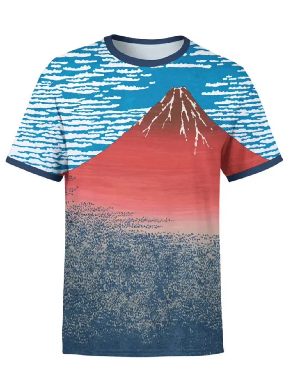 

Мужская футболка с 3D-принтом в стиле укиё-э, уличная мода Харадзюку, уникальная японская живопись, летняя футболка для мужчин