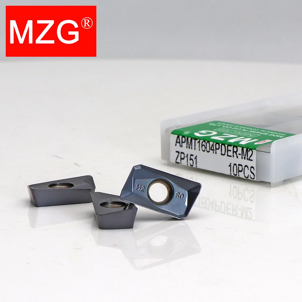 MZG 10pcs APMT1135 APMT1604 Carbide Insert High Quality APMT1135PDR APMT1604PDER Processing Stainless Steel Milling Insert APMT