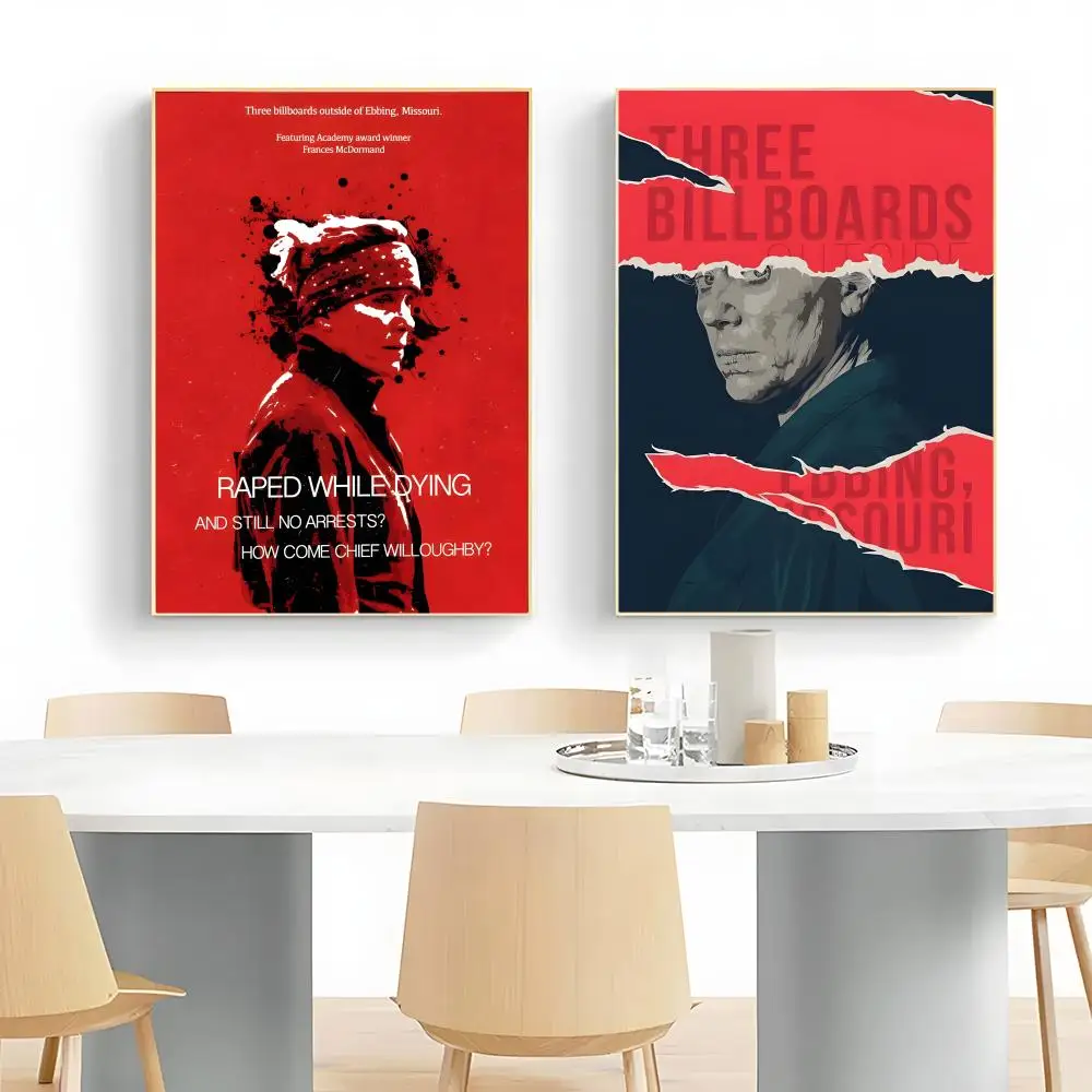 DarkComedy Movie Three Billboards Outside Ebbing Missouri Poster Wall Art Print Decorative Mural Home Decor Gift Unframed