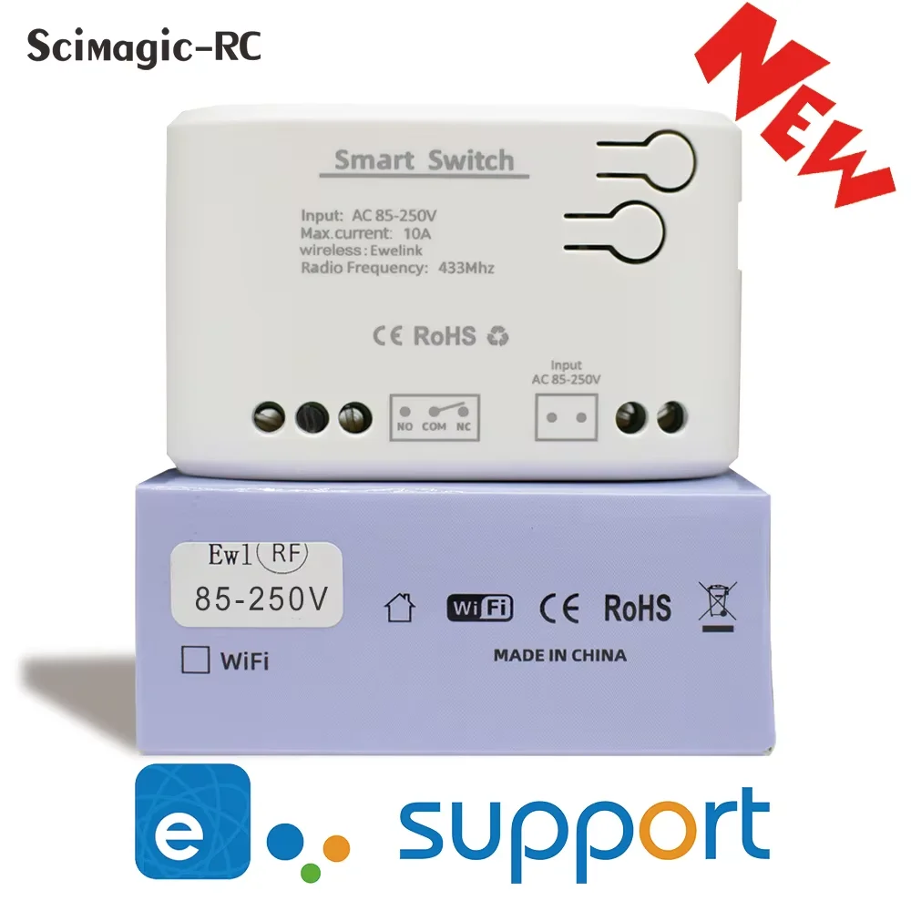 1CH Ewelink Smart WIFI контроллер открывания гаражных ворот переключатель 12 В 24 В 220 В самоблокирующееся реле RF433 пульт дистанционного управления Alexa