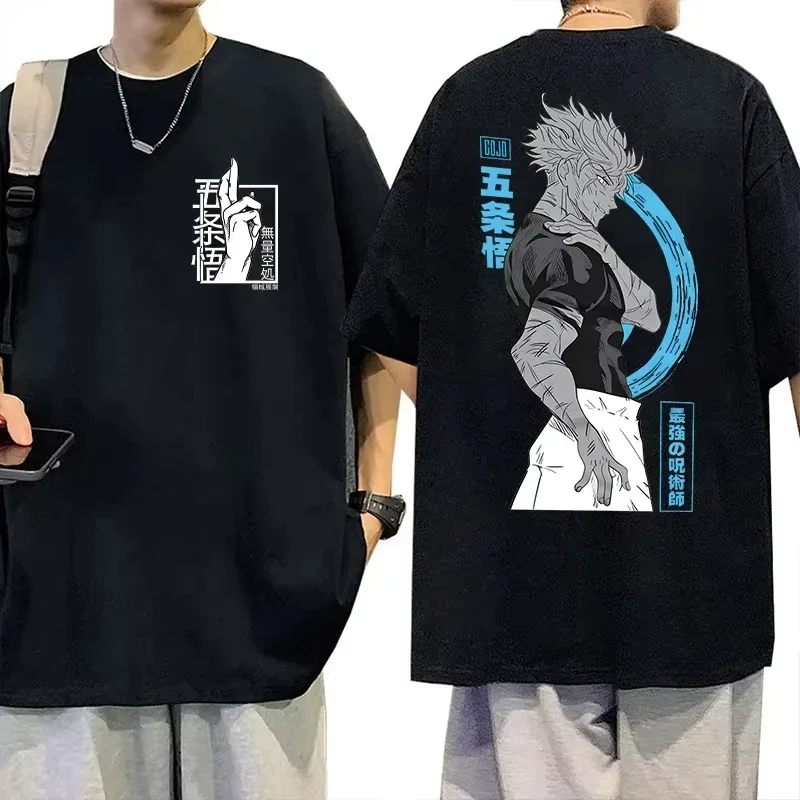

2025 Japanese Anime Jujutsu Kaisen T Shirt Men Women Gojo Satoru New Harajuku Fashion Casual Short Sleeve Tees Cotton Tops Loose