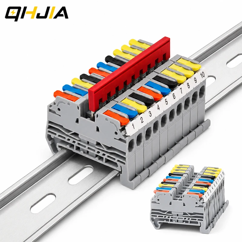 DIN-Schienen-Klemmenblock 2,5mm² Hebel-Schnellverbinder Push-In Elektrischer Kabelverbinder Durchgangsverteiler-Klemmenleiste