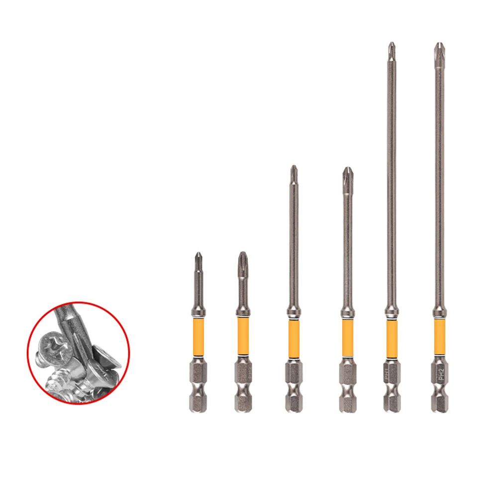 1Pc PH2  Screwdriver Bit With 1/4 Inch Hex Shank Magnetic   Driver Bit For Electric Drill And Hand Tools HRC60 Hardness