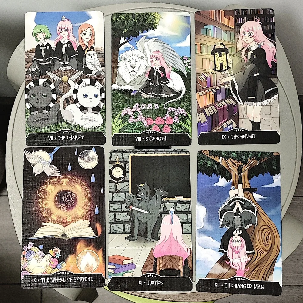 78 Pcs Tarot Cards 12*7cm Witchling Academy Tarot Deck Featuring Whimsical Artwork and Inspiring Insights Based on Rider System