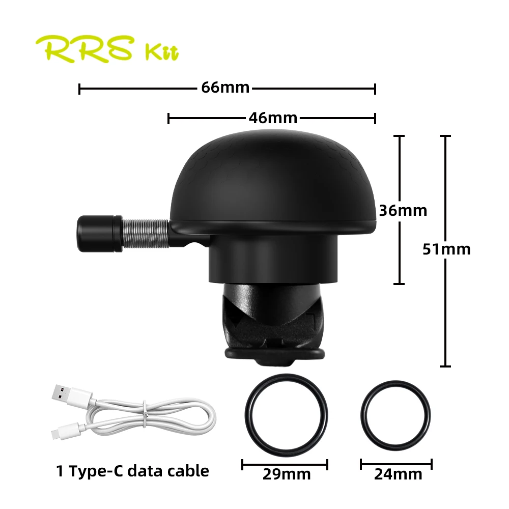 Rrskit-campana electrónica para bicicleta, luminiscente, súper fuerte, Universal, bocina decorativa para bicicleta de niños, equipo de ciclismo para bicicleta de montaña y carretera