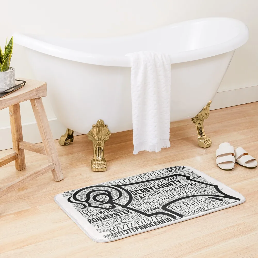 Derby County Club Crest 2 Bath Mat Rooms Non Slip Carpet Washable Non-Slip Kitchen Rug Mats For Bathroom And Toilet Mat