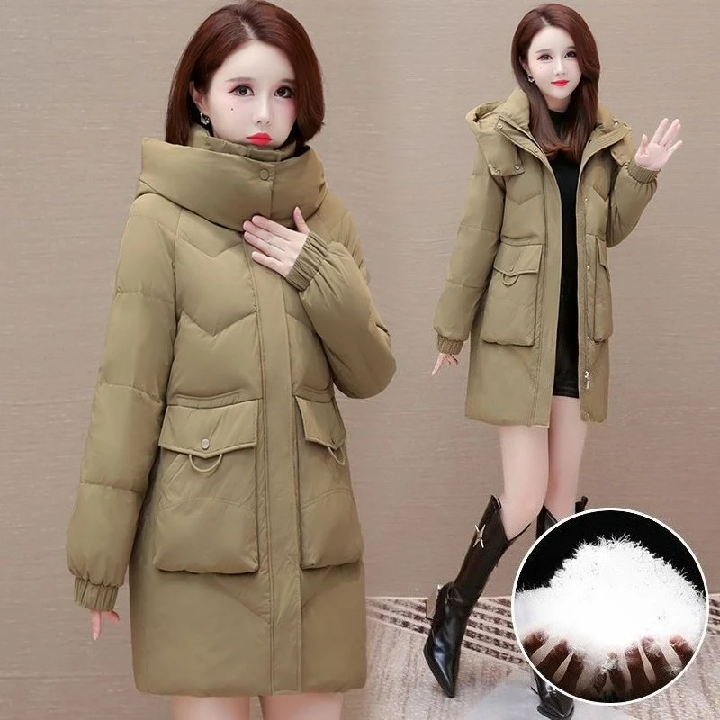 High-end Women's Soil Warm Down Jacket Loose Winter New Fashion Foreign Style Duck Down Casual Large Size Jacket Thickened Coat