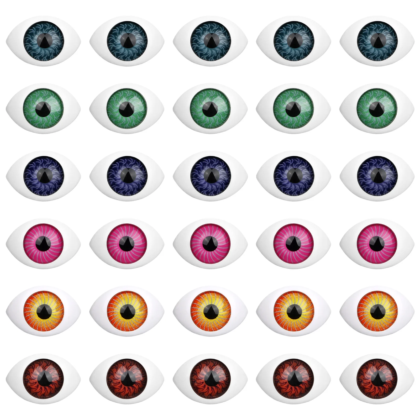 100 PCS Circle Stickers Simulated Eyes Pendant Fake Eyeballs Toy DIY Accessories for Phone Case