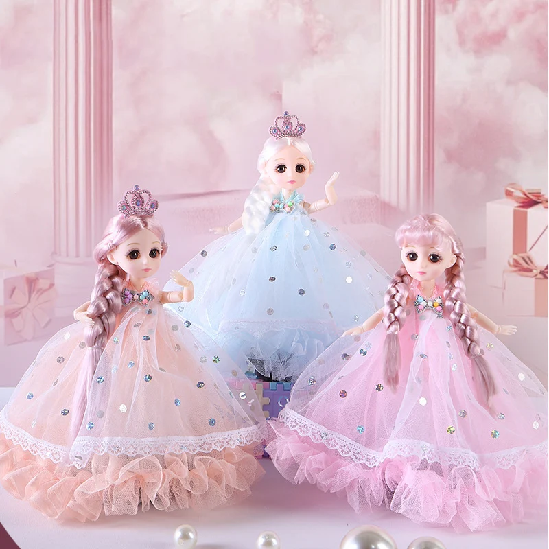 26cm Pretty Girl Bride Princess Simulation Doll Music Lights Singing and Dancing BJD Doll Girls Household Dress Up Toys