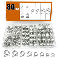 80Pcs/Set 7-18mm Spring Clip Hose Clamp Fastener Fuel Line Hose Water Pipe Air Tube Car Plumbing Tools