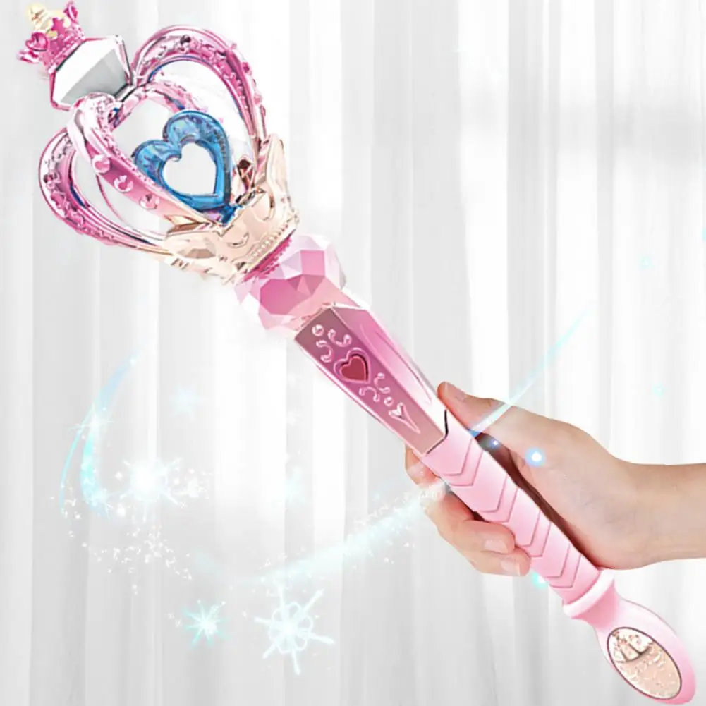 

Electric Light-Up Princess Wand Kids Girls Illuminating Rotate Fairy Wand with Music Gradient Light Wand Birthday Party Favors