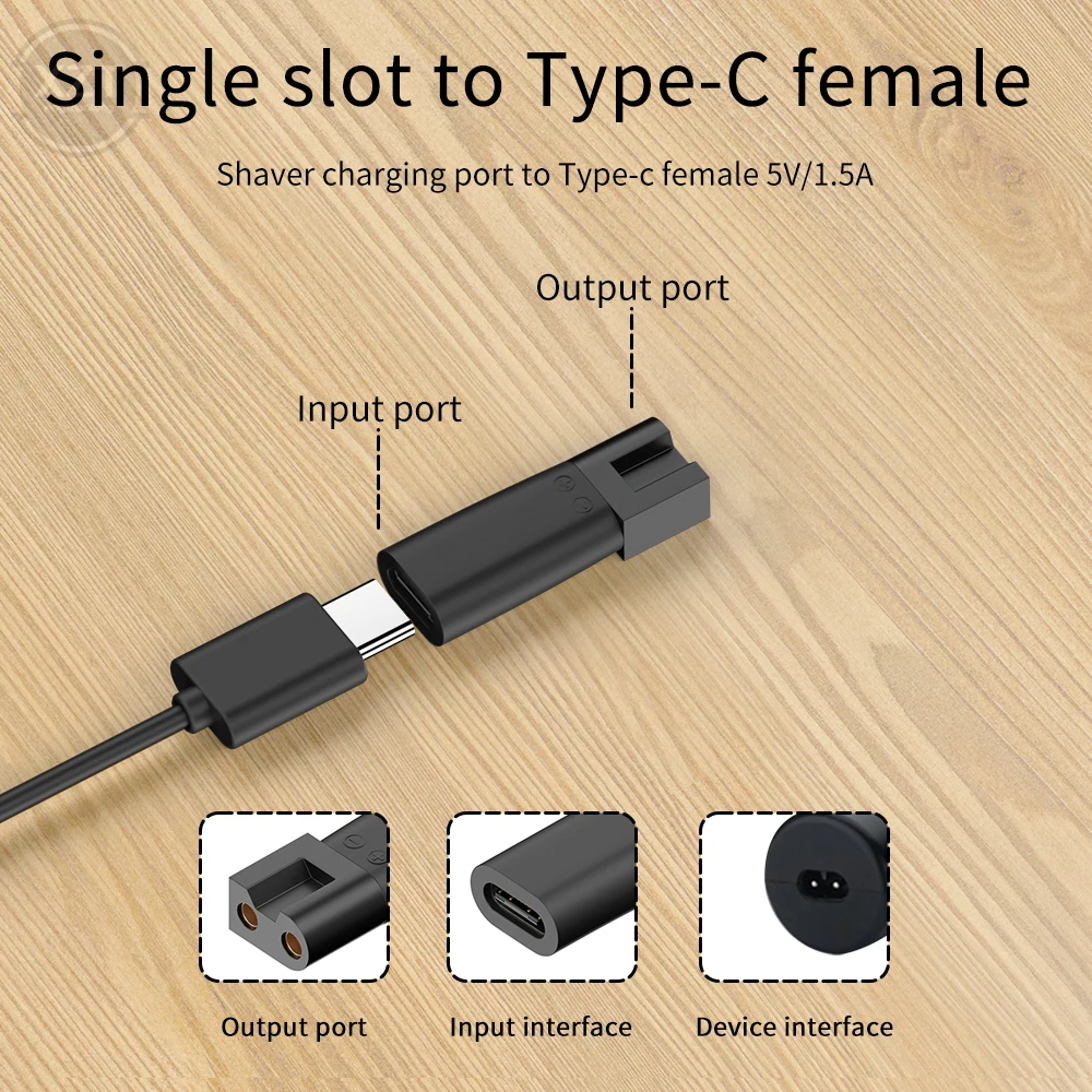 Replacement Charger Usb Adapter Suitable For Electric Hair Clippers Conversion Plug For Shaver Hair Clipper Type-c Female