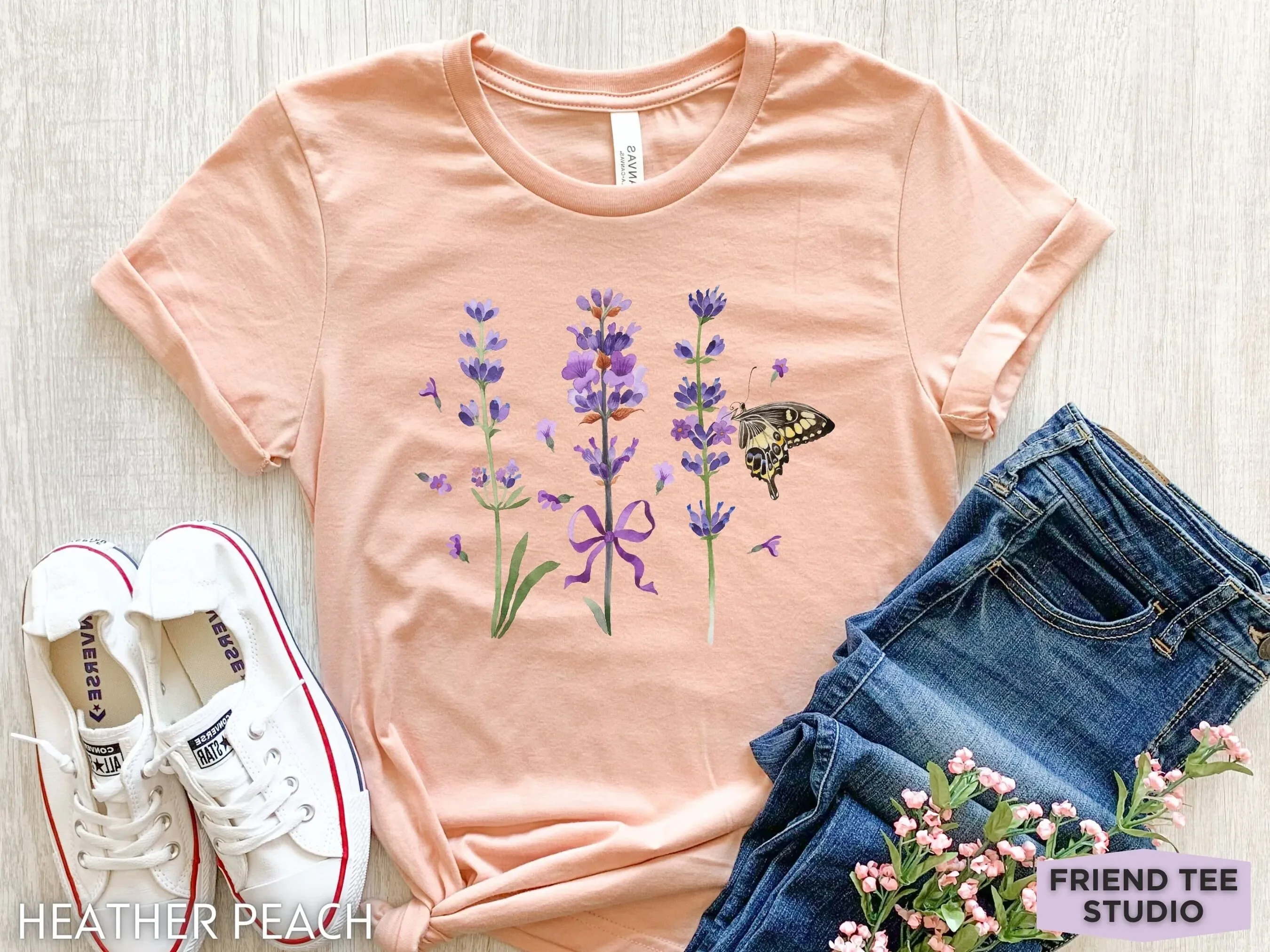 Lavender T Shirt s Flower Girls Plant Wildflower Botanical Floral