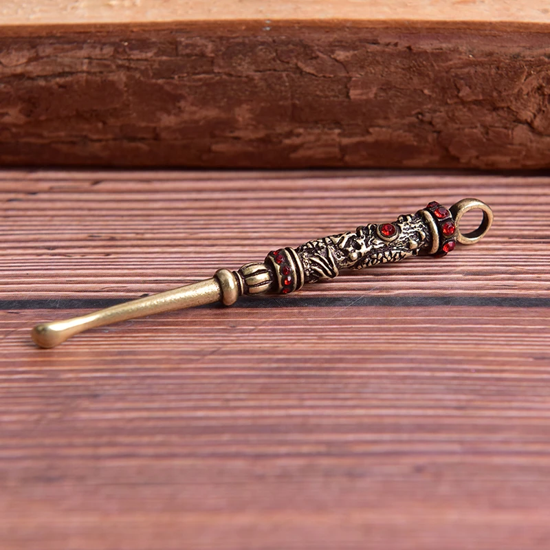 منظف الأذن النحاس عارية المرأة مزيل Earpick ملعقة صغيرة سلاسل المفاتيح خمر النحاس