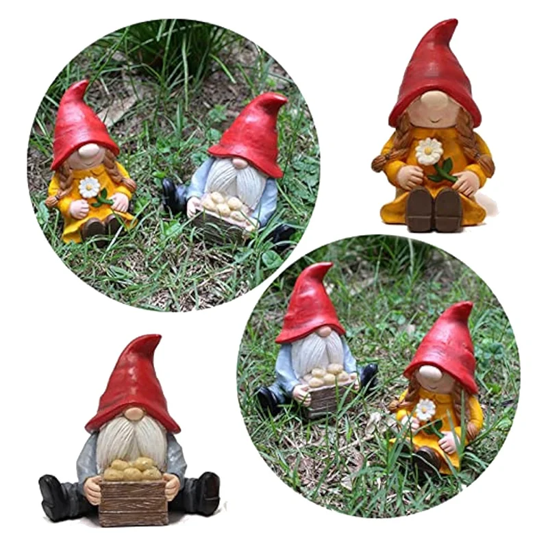 AT51-Potato Dwarf Resin Ornaments,Micro-Landscapes, Flowerpot Balcony Elves, Garden Decoration Ornaments