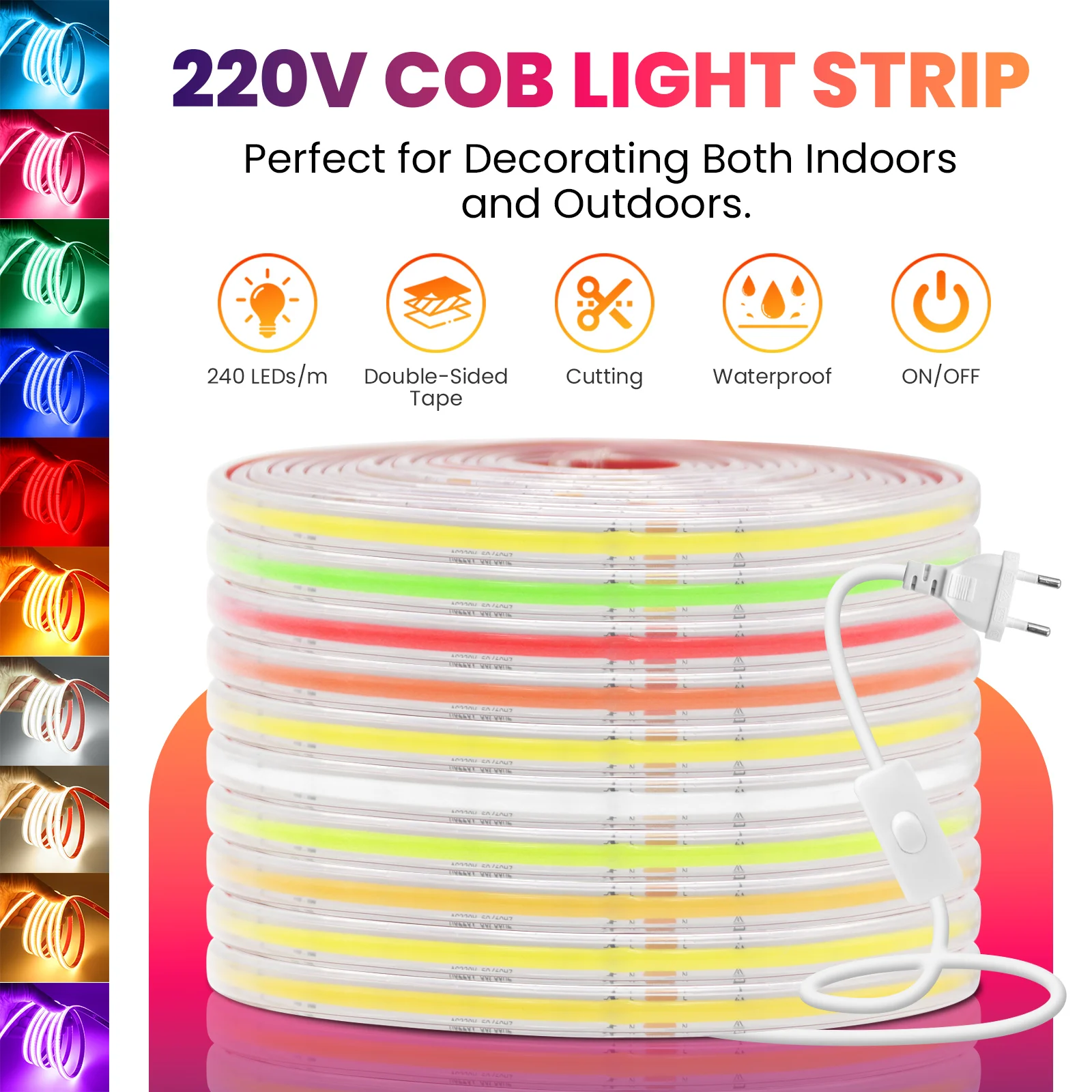 AC230V COB Led Strip Light 240 - Outdoor Lighting Volt review and price