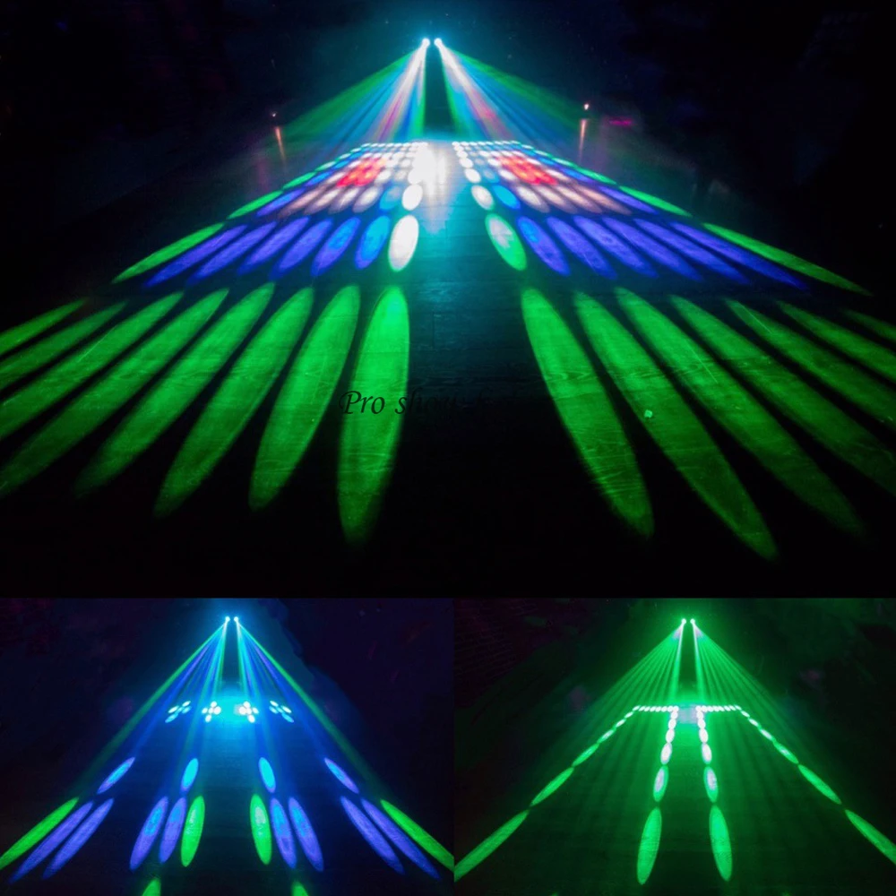 LED Double Head Airship Stage Lights 20W 128LEDS RGBW Pattern Party Lights LED Effect Lights for Dj Disco Weddding Holiday Shows