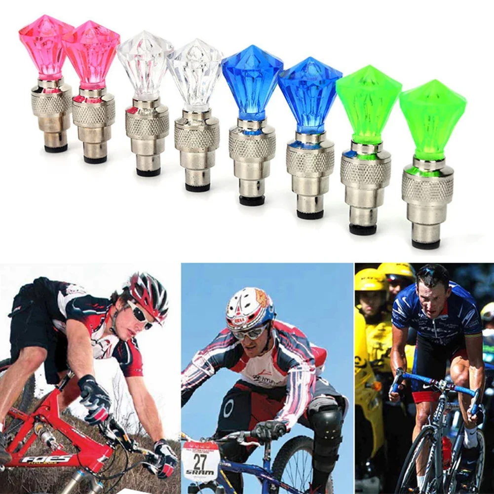 Neon Bike Lights Bicycle LED Light Tire Valve Cap Flashlight Wheel Spoke Lightweight Car Motorcycle Accessories